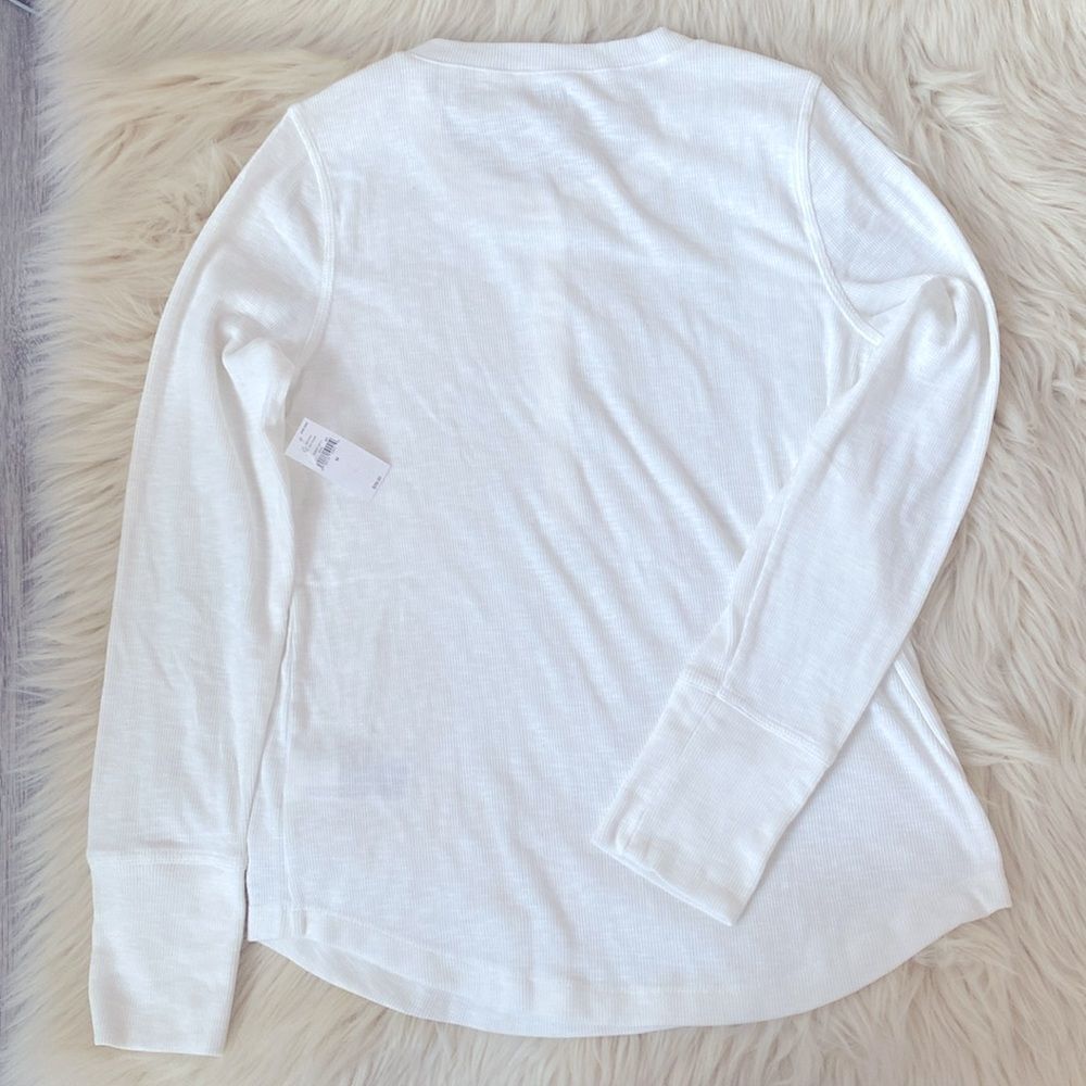 GAP Rib Henley neck long sleeve shirt size M Cottage Core Casual NWT - Picture 9 of 13